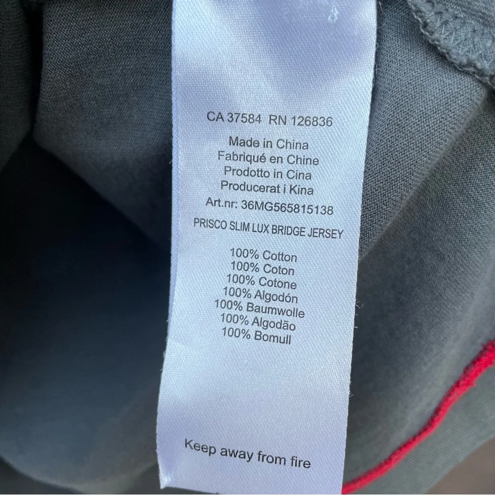 J. Lindeberg Prisco Slim Lux Bridge Jersey Polo Grey/Black L - Picture 13 of 14